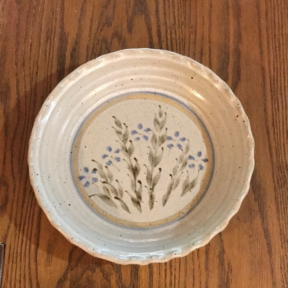 Vintage Artisan Hand-crafted Deep Dish Stoneware Pie Pan